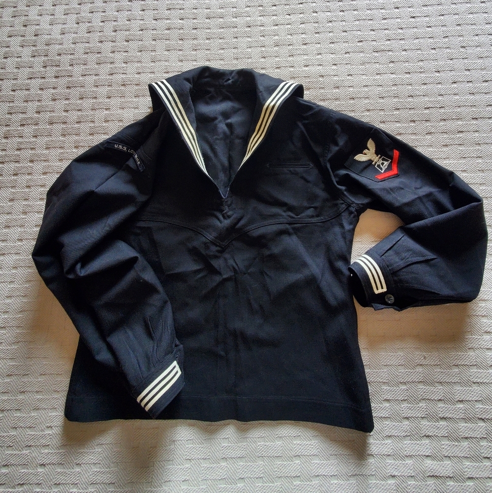 VTG Collectors Item- 80s USS Long Beach Navy Dress Blues "Crackerjack" Set - Picture 10 of 16
